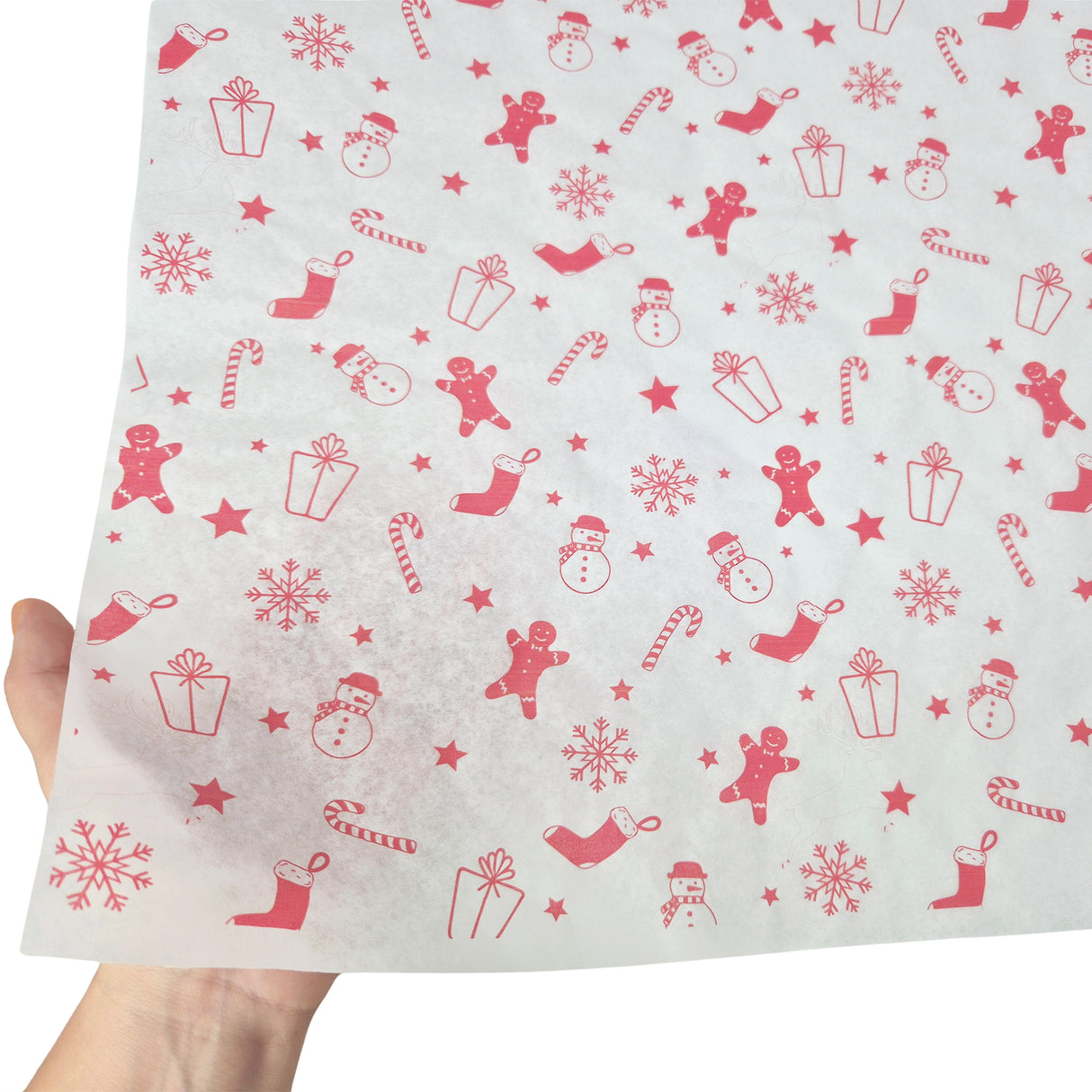 Tissue paper Gingerbread Parade Christmas, texture and transparency, 28gsm – size 50x75cm