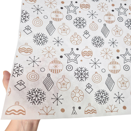 Tissue paper Golden Glow Christmas, texture and transparency, 28gsm – size 50x75cm