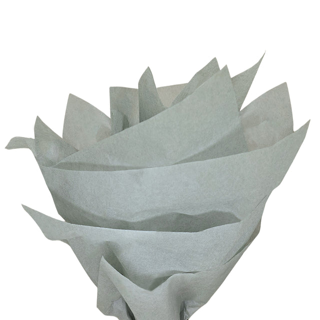 Plain tissue paper grey, fan arrangement, 17gsm – size 50x75cm