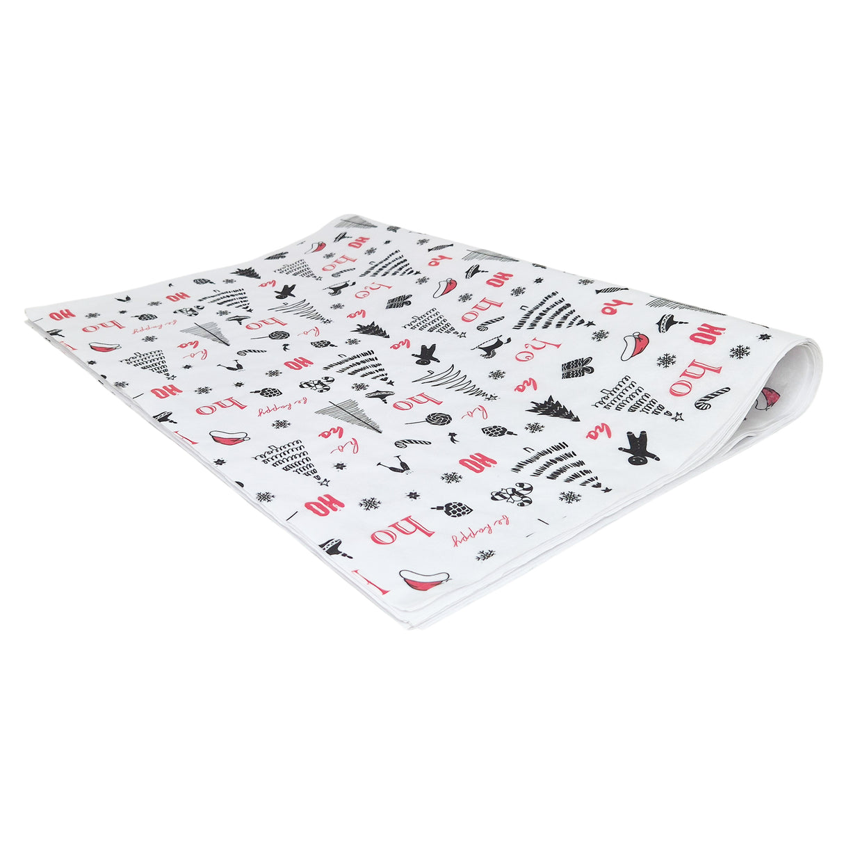 Tissue paper Ho Ho Fun Christmas, ream of folded sheets 28gsm – size 50x75cm