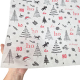Tissue paper Ho Ho Fun Christmas, texture and transparency, 28gsm – size 50x75cm