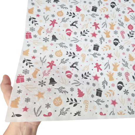 Tissue paper Holiday Remix Christmas, texture and transparency, 28gsm – size 50x75cm