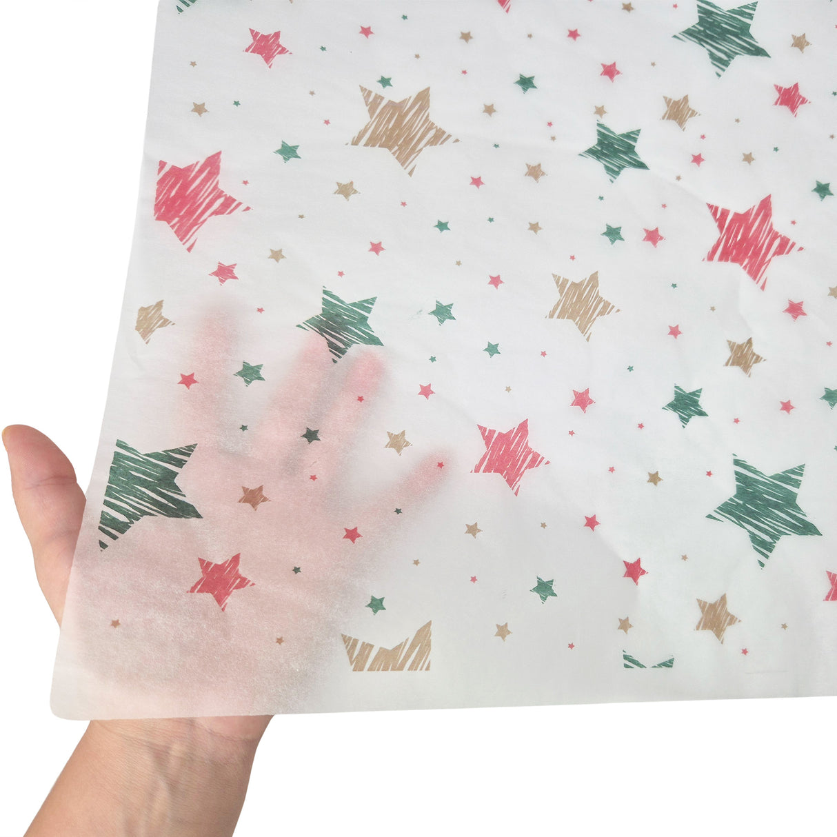 Tissue paper Merry Mix Stars Christmas, texture and transparency, 17gsm – size 50x75cm