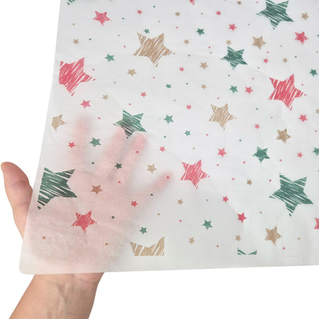 Tissue paper Merry Mix Stars Christmas, texture and transparency, 17gsm – size 50x75cm