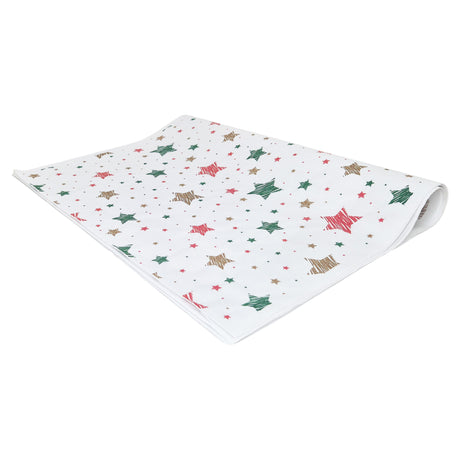 Tissue paper Merry Mix Stars Christmas, ream of folded sheets 28gsm – size 50x75cm