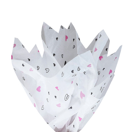 Tissue paper Mini Hearts, fan arrangement, 17gsm – size 50x75cm