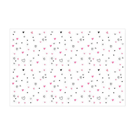 Tissue paper Mini Hearts, open sheet, 17gsm – size 50x75cm