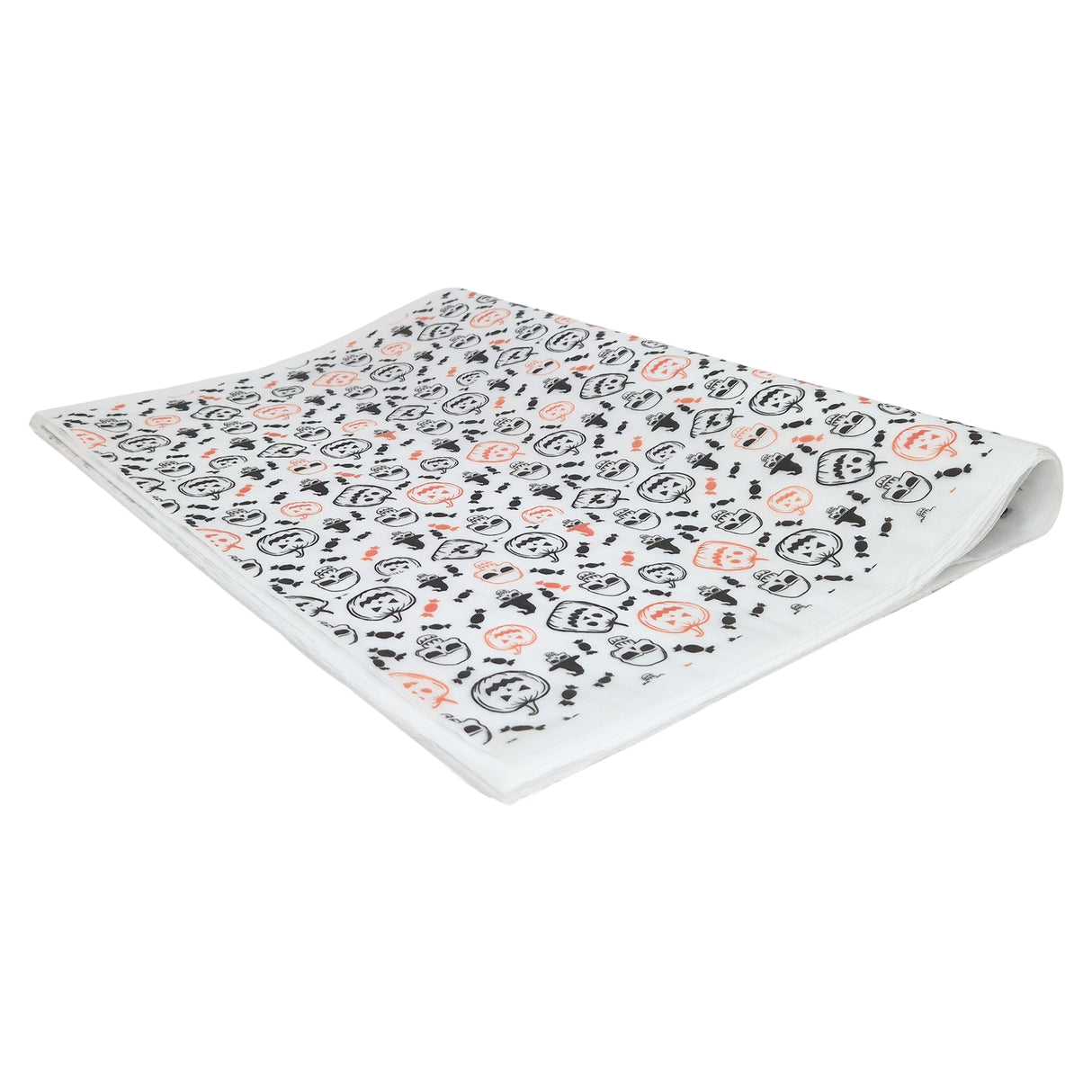 Tissue paper Party Skulls & Pumpkins, ream of folded sheets 17gsm – size 50x75cm