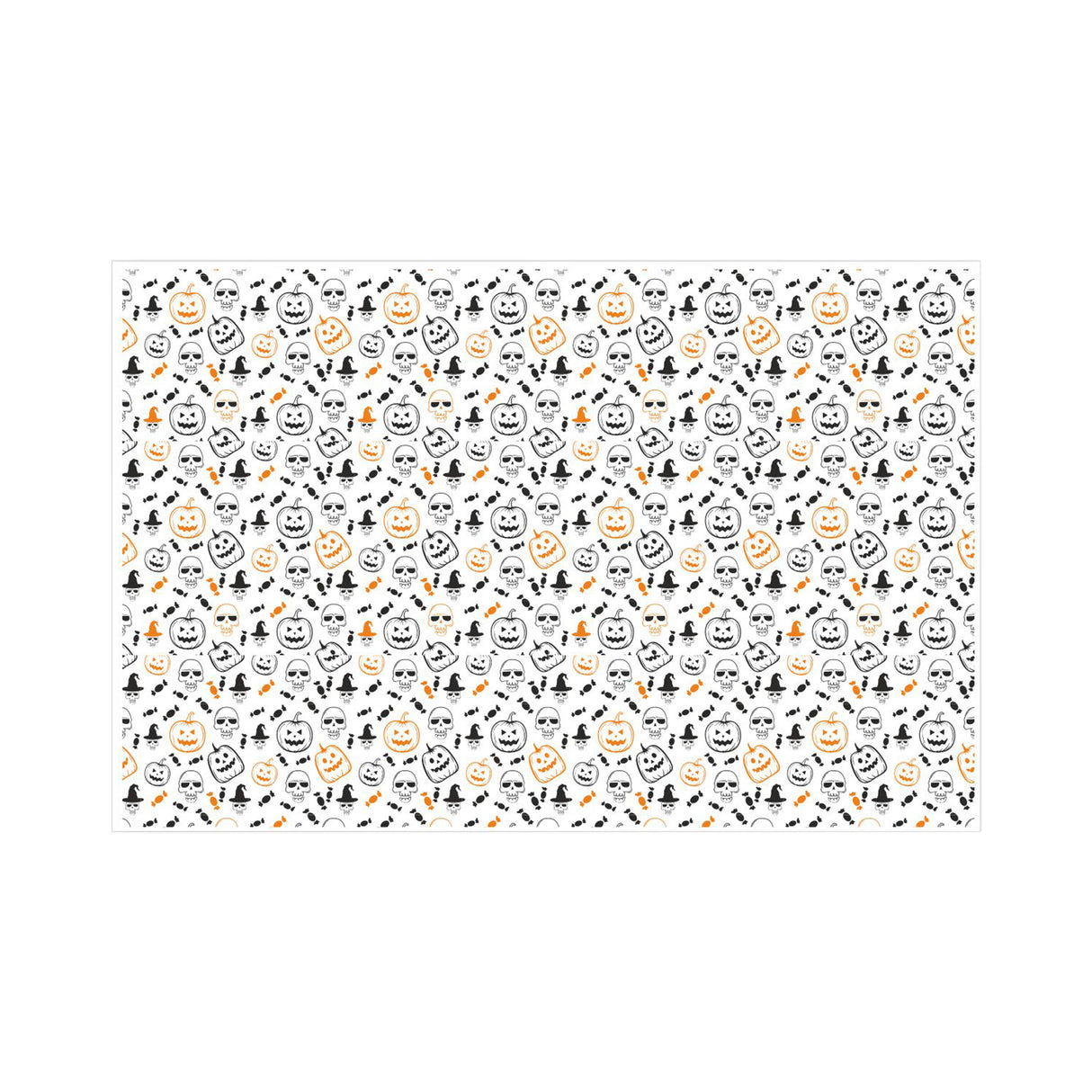Tissue paper Party Skulls & Pumpkins, open sheet, 17gsm – size 50x75cm