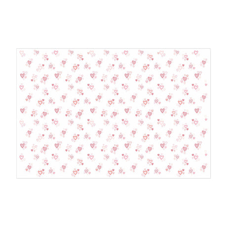 Tissue paper Patchwork Hearts, open sheet, 17gsm – size 50x75cm
