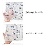 Tissue pattern paper Christmas Blue Snow Glow 17 g/m² vs 28 g/m² transparency comparison, size 50x75cm