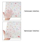 Tissue pattern paper Christmas Candy Chaos 17 g/m² vs 28 g/m² transparency comparison, size 50x75cm