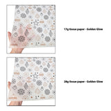 Tissue pattern paper Christmas Golden Glow 17 g/m² vs 28 g/m² transparency comparison, size 50x75cm