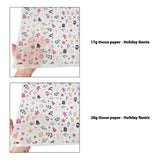 Tissue pattern paper Christmas Holiday Remix 17 g/m² vs 28 g/m² transparency comparison, size 50x75cm