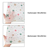 Tissue pattern paper Christmas Merry Mix Stars 17 g/m² vs 28 g/m² transparency comparison, size 50x75cm