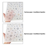 Tissue pattern paper Christmas Snowflakes & Sparkles 17 g/m² vs 28 g/m² transparency comparison, size 50x75cm