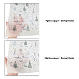 Tissue pattern paper Christmas Snowy Friends 17 g/m² vs 28 g/m² transparency comparison, size 50x75cm