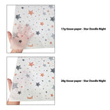 Tissue pattern paper Christmas Star Doodle Night 17 g/m² vs 28 g/m² transparency comparison, size 50x75cm