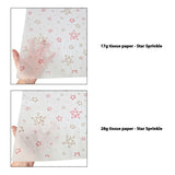 Tissue pattern paper Christmas Star Sprinkle 17 g/m² vs 28 g/m² transparency comparison, size 50x75cm