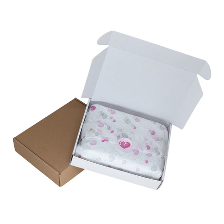 Tissue paper Pink Heart Trails, placed in a transport box, 17gsm – size 50x75cm