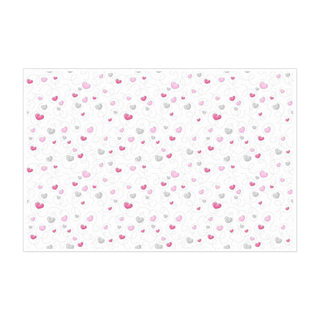 Tissue paper Pink Heart Trails, open sheet, 17gsm – size 50x75cm