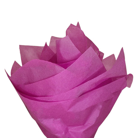Plain tissue paper plum-purple, fan arrangement, 17gsm – size 50x75cm