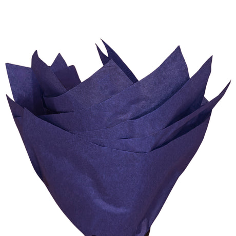 Plain tissue paper royal-blue, fan arrangement, 17gsm – size 50x75cm