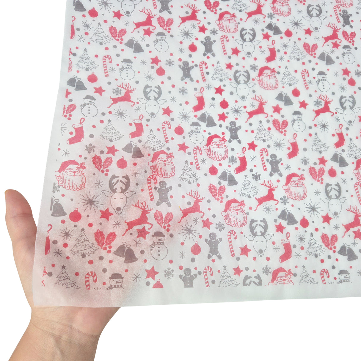 Tissue paper Santa Party Christmas, texture and transparency, 17gsm – size 50x75cm