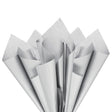 Plain tissue paper silver, fan arrangement, 17gsm – size 50x75cm