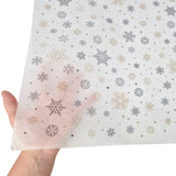 Tissue paper Snowflakes & Sparkles Christmas, texture and transparency, 17gsm – size 50x75cm