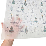Tissue paper Snowy Friends Christmas, texture and transparency, 17gsm – size 50x75cm