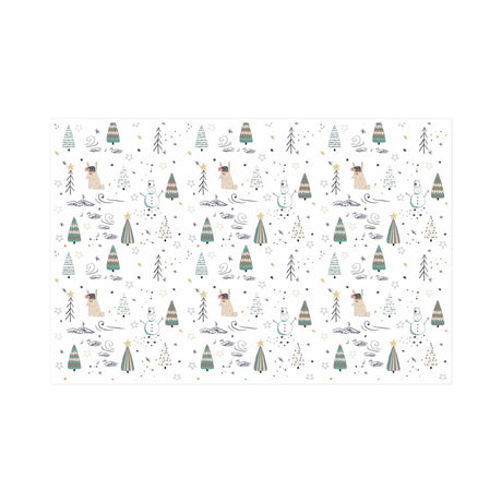 Tissue paper Snowy Friends Christmas, open sheet, 28gsm – size 50x75cm