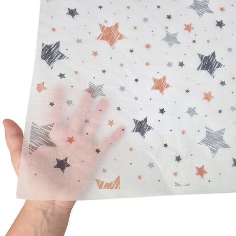 Tissue paper Star Doodle Night Christmas, texture and transparency, 17gsm – size 50x75cm
