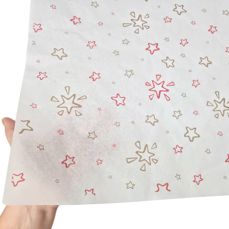 Tissue paper Star SprinkleChristmas, texture and transparency, 28gsm – size 50x75cm