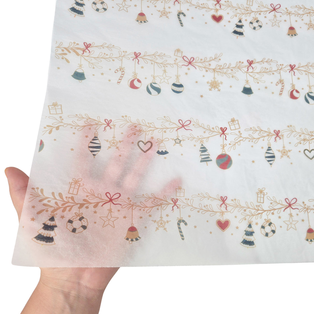 Tissue paper Tinsel Tales Christmas, texture and transparency, 17gsm – size 50x75cm