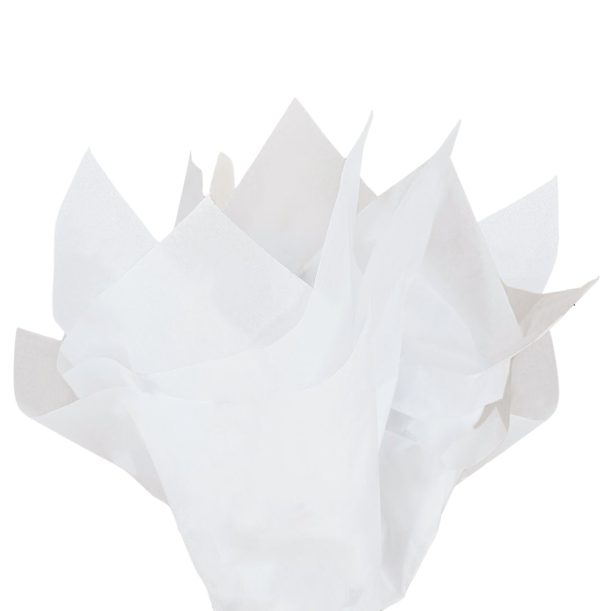 Plain tissue paper white, fan arrangement, 17gsm – size 50x75cm