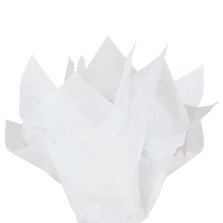 Plain tissue paper white, fan arrangement, 17gsm – size 50x75cm