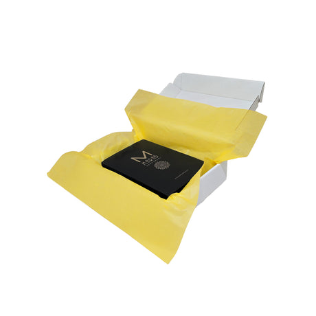 Plain tissue paper yellow, arranged in a transport box, 17gsm – size 50x75cm