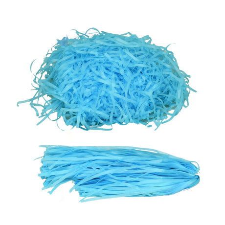 Turquoise shredded tissue paper for gift packaging