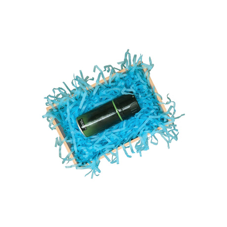 TURQUOISE tissue paper filling presented in a natural gift box