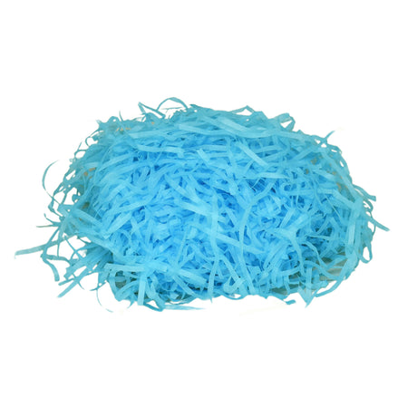 Turquoise tissue paper shred filler for gift boxes